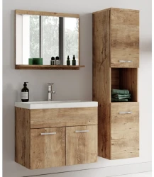 Badkamermeubel 60cm Complete Set - Kastanje Eiken